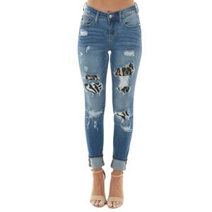 Judy Blue Cheetah Distressed Skinny Fit Womens SZ 5 / 27